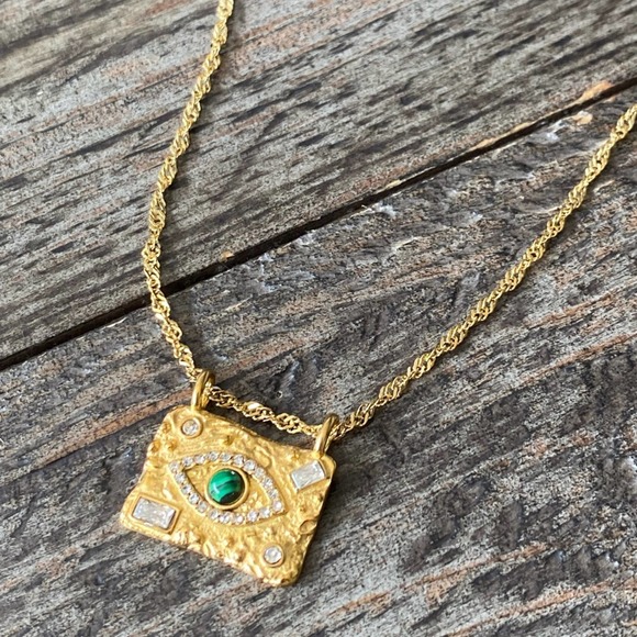 Anthropologie Jewelry New Treasure Hunt Evil Eye Pendant Necklace